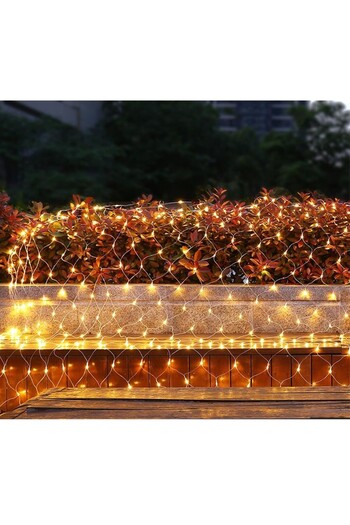 Bibilel Christmas Installation, Net Type, 10 m x 2 m, 800 LEDs, Warm White, 8 Light Modes, Transformer, Inte