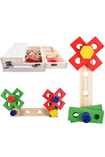 B4U Educational Toy, Wooden Carpentry Kit Montessori, Multicolor
