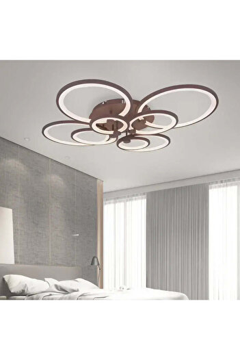 Alista Home LED Chandelier with Remote Control ALANI 200 W, 8 Circles, Cold/Warm/Neutral Light, Dimmable, Brown