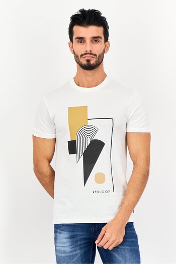 Levi's Men Crew Neck Short Sleeve Graphic Print T Shirt, White