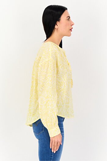 Levi's Women Tie Neck Long Sleeve Allover Print Top, Multicolor