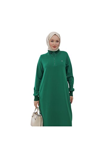 Armine Women's Ribbed Half Zipper Tunic 24Kt436
