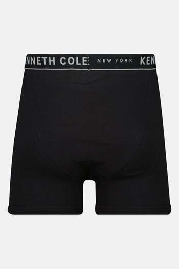 Kenneth Cole Men 3 Pieces Brand Logo Boxer Brief, Black