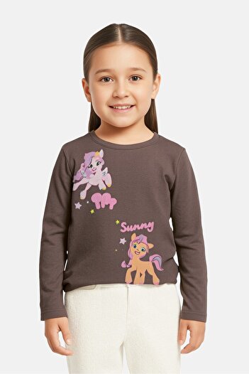 Sinsay X My Little Pony Kids Girl My Little Pony Graphic Print Long Sleeves T-Shirt, Dark Grey