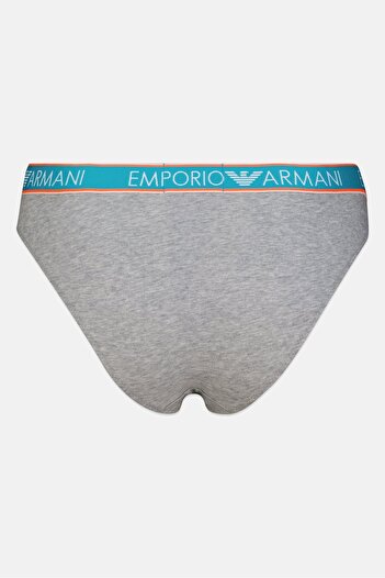 Emporio Armani Women Brand Logo Panty, Grey