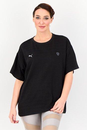 Puma X Scuderia Ferrari Women Sportswear Fit Short Sleeve Outdoor T-Shirt, Black