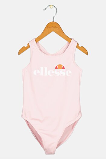 Ellesse Kids Girl Brand Logo One Piece Swimsuit, Pink