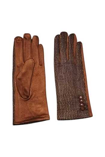 Aware Time Patterned Touchscreen Fabric Women's Gloves