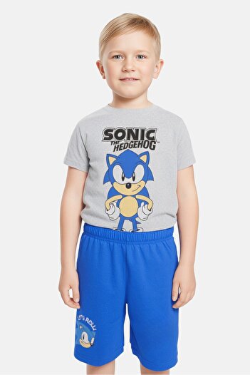 Sonic Kids Boy 2 Pcs Crew Neck Graphic Print T-Shirt And Shorts Set, Multicolor