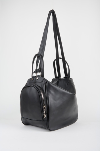Vivaq Women's Monkey Black 3-Pocket Zipper Closure Handbag Shoulder and Backpack