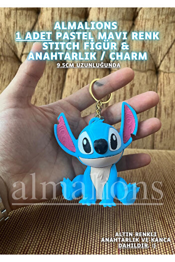 almalions Stitch 9.5 cm Figure Toy Keychain Charm Bag Ornament Pastel Blue