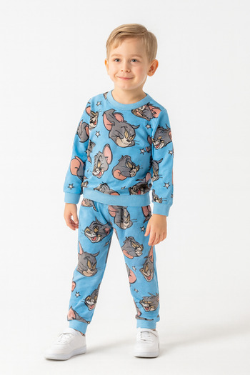 minikiss 3Pcs Two-Piece Seasonal Printed Top and Bottom Boys' Two-Piece Set