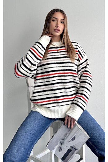 fujya Multi-Colored Striped Oversize Knit Sweater