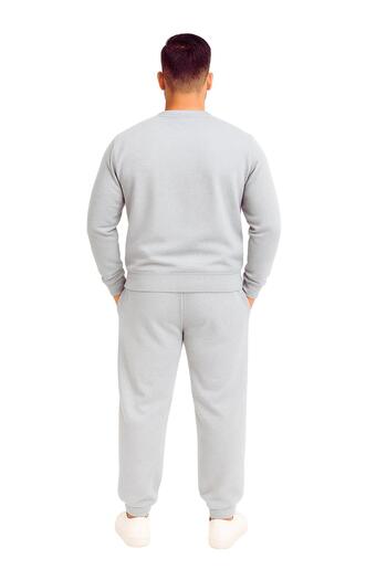 WAFRA Men's Crew Neck 2 Thread Ribbed Leg Elasticated Tracksuit Set