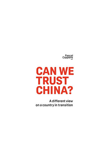Authority Pub Can We Trust China?: A Different View on a Country in Transition