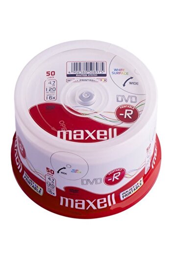 Maxell DVD-R 4.7Gb 120 minute 16X fullprintabil fara carcasa CK50buc 275701 (256) A0115285