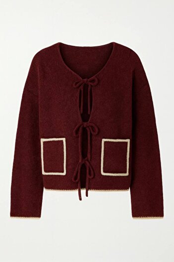 fujya Colorful Pocketed Lace-Up Yoshiko Knitwear Cardigan