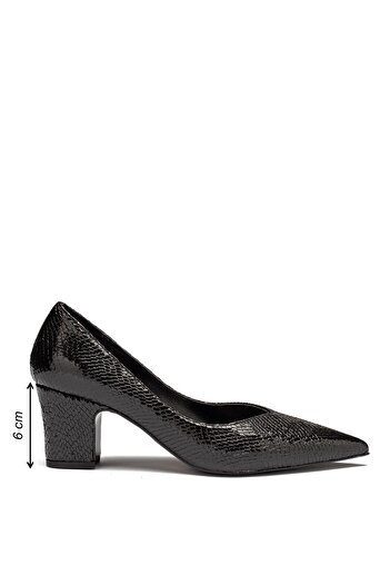 Dedos Women's Snake Patterned Casual Heeled Shoes 5000