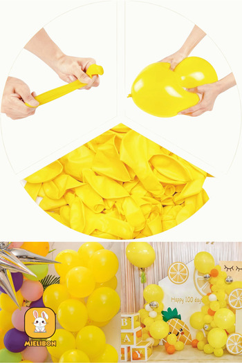 Mielibon 5 Pcs Yellow Balloons - 12 Inch Pastel Colors
