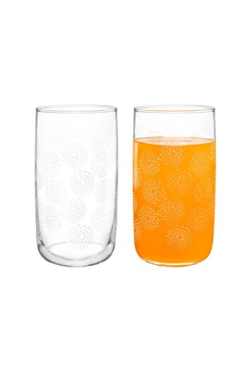 Madame Coco Musette-white Flowers 4-Piece Soft Drink Glass Set - 365 ml
