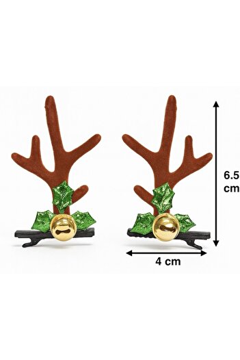 OEM Set 2 clips/reindeer antlers hair accessories, Christmas design with bell, ideal for kids, parties a