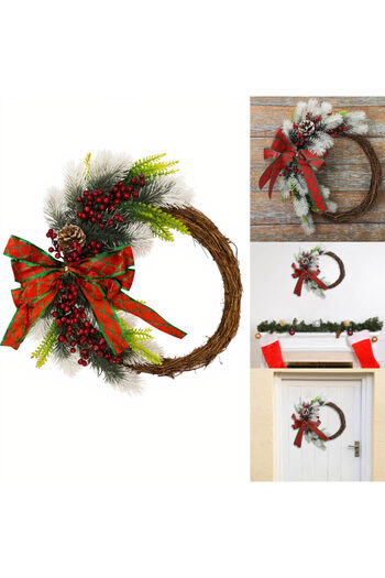 JML Christmas Wreath 30cm with Red Bow and Accessories Wholesale
