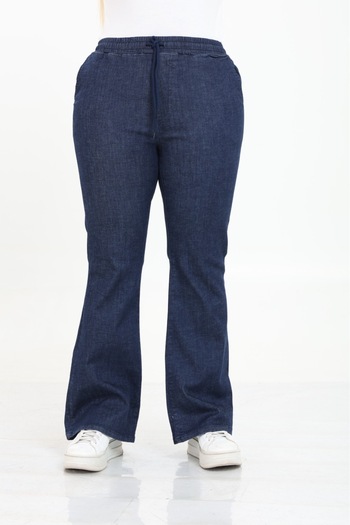 Era Lisa Elastic Waist Flared Leg Lycra Comfortable Fit High Waist Plus Size Jeans