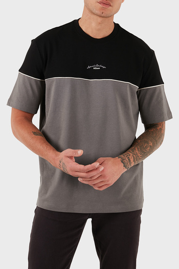 Armani Exchange 100% Cotton Regular Fit Crew Neck Color Block t Shirt Men t Shirt Xm001034 Af1