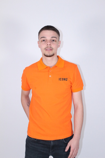 MARKATEM Men's Slim Fit Slim Fit Cotton Fabric Curled Collar Polo Neck T-Shirt