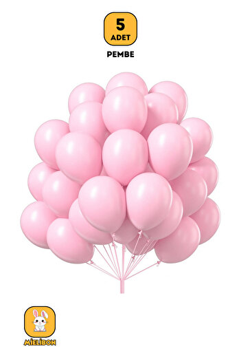 Mielibon 5 Pcs Pink Balloons - 12 Inch Pastel Colors