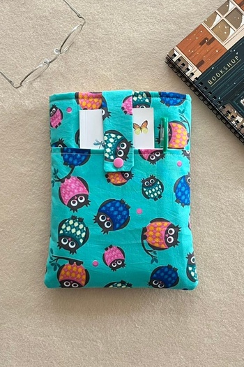 Outlet Çarşım Owl Patterned Pocket Book Cover Book Bag
