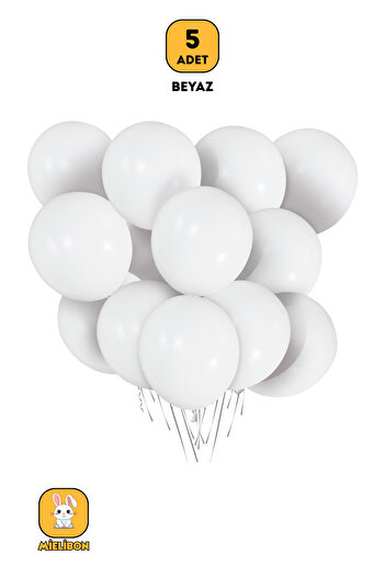 Mielibon 5 Pcs White Balloons - 12 Inch Pastel Colors
