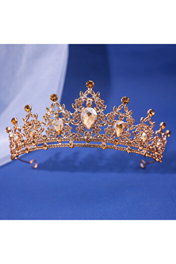 Choice champagne Luxury Elegant AB Crystal Crown Hair Accessories Tiara For Women Party Red Purple Rhinesto