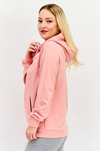 SKECHERS Women Sportwear Fit Brand Logo Long Sleeves Outdoor Hoodie, Pink