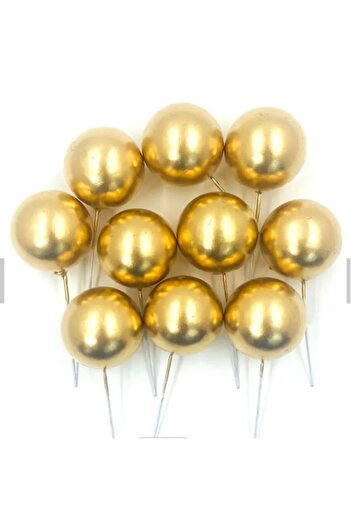 OEM Set with 10 spheres, decorations for cakes and pastries, 4 cm, Gold