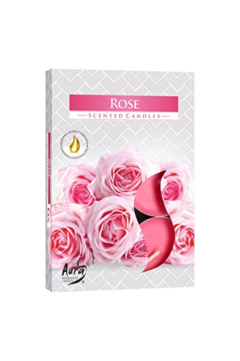AURA Set of 6 Scented Candles – ROSE | Love, Refinement, and Emotional Healing
