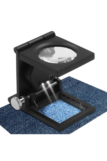 TAREZ Led Lighted Loupe Eyepiece Metal Folding Illuminated Magnifier with Scale Case 8X