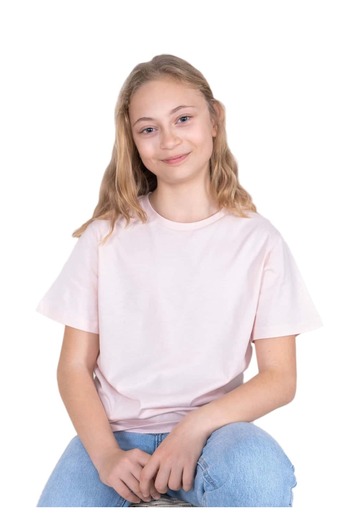Ozmoz By Mukadder Özden Organic Pink Basic Summer Girl's T-Shirt