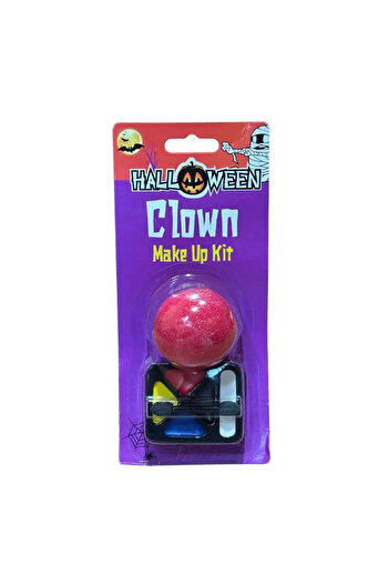 doneel Halloween Clown Face Makeup Kit With Red Ball Nose For Cosplay