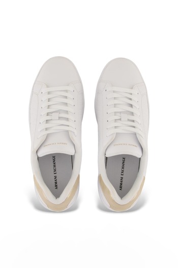 Armani Exchange Kadın Kabartma Monogram Desenli Sneaker - Beyaz