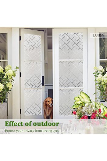 LUXER Decorative Privacy Window Film, UV Protection, Model - Brick Pattern, Dimensions 200x60 cm