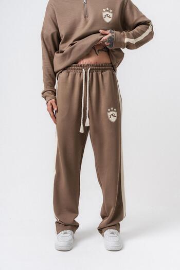 Respire Men's Stripe Detailed Modal Baggy Sweatpants Mink