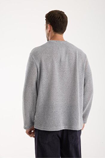 Store Crew Neck Oversize Lycra Knitwear Look Sweatshirt
