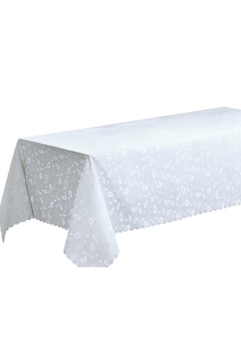 Valentini Bianco Tablecloth Valentini Bianco, waterproof, white, 140x180 cm, Lux Burned Edge