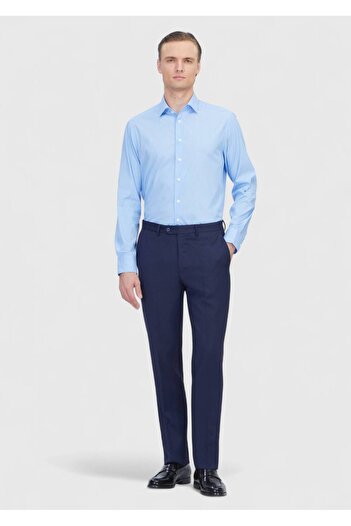 Ramsey Light Blue Regular Fit Woven Classic Cotton Blended Shirt