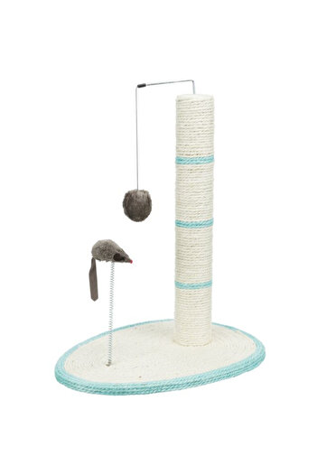 Trixie Sisal Scratching Post, With Toys, 40x30 cm/ h: 50 cm, Various Colors, 4306