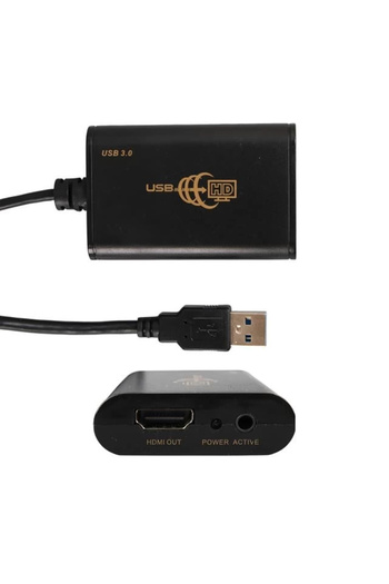 Powermaster Pm-7590 USB 3.0 to HDMI Video Converter Adapter with Audio Sound Output 40cm Cable