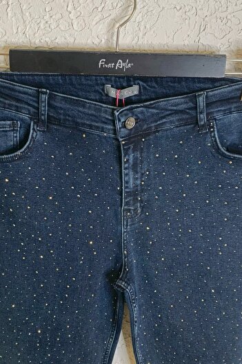 Büyük Moda Serpme Stone Printed Skinny Jean