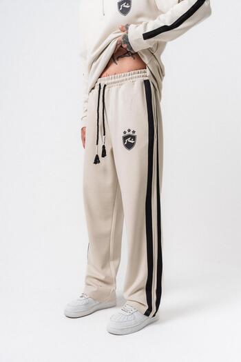 Respire Men's Stripe Detailed Modal Baggy Sweatpants Ecru
