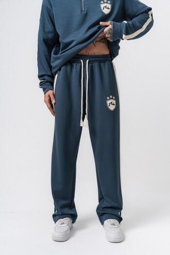 Respire Men's Stripe Detailed Modal Baggy Sweatpants Petrol